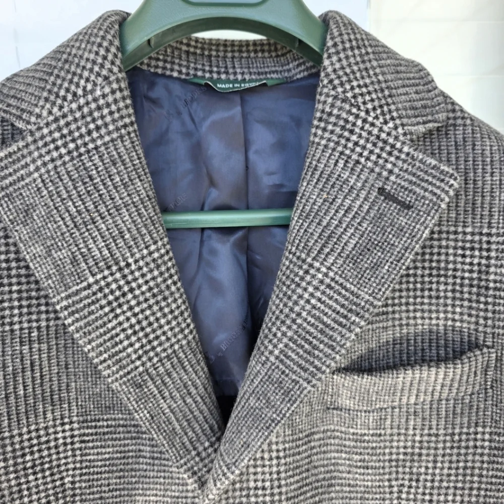 $495 B by Brooks Brothers Men's Plaid Wool Double-Face Overcoat Jacket Size 40R - Picture 13 of 13